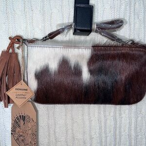 Catchfly Studio Hair On Hide Clutch Tassel Accent Wristlet Color Variety